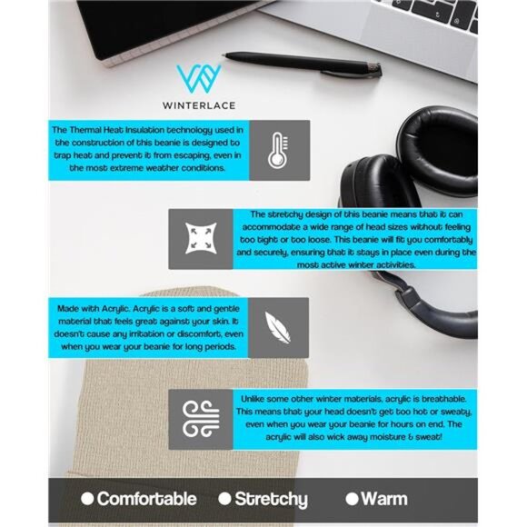 12 Pack Winter Beanie Hats for Men Women, Warm Cozy Knitted Cuffed Skull Cap - Picture 4 of 8